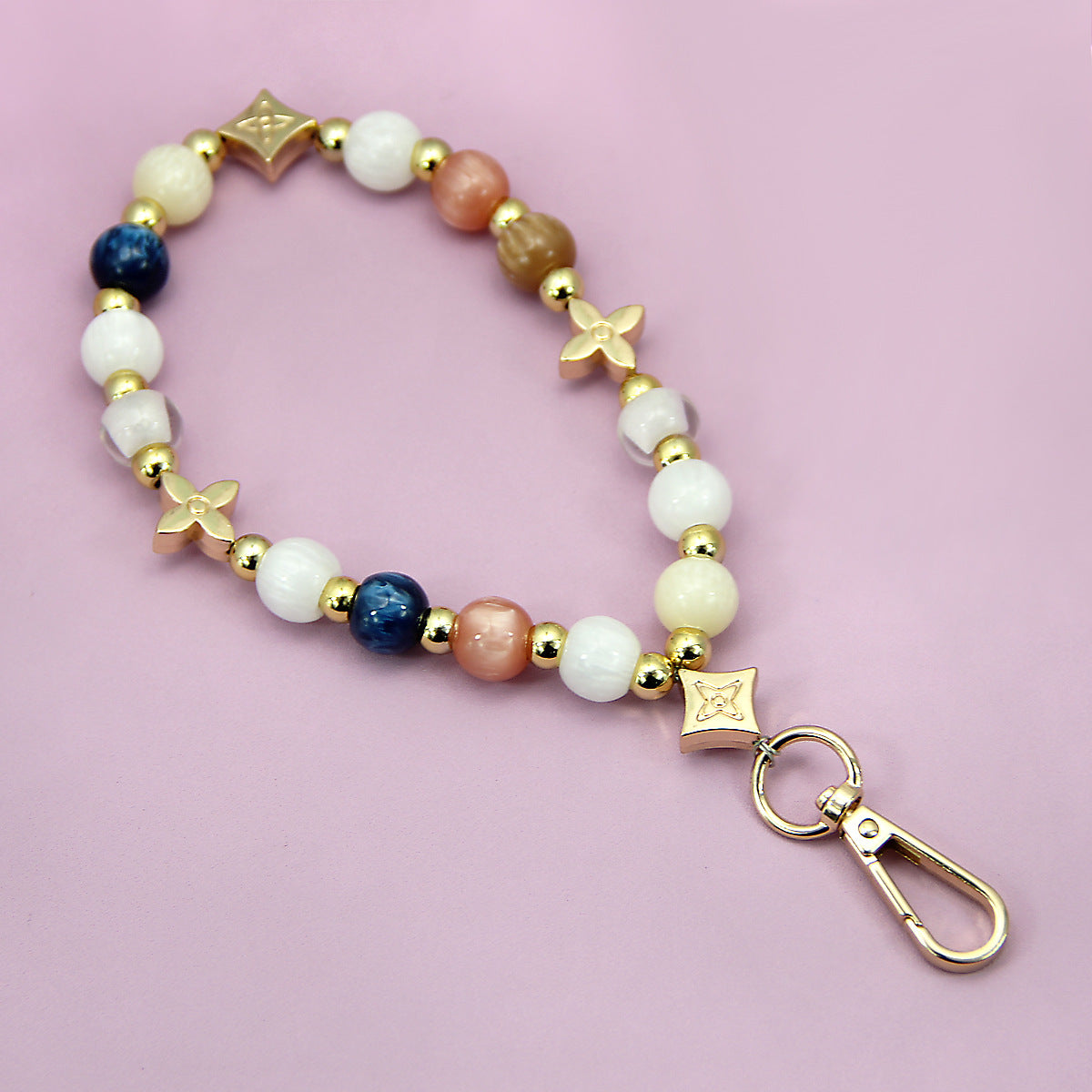 acrylic beaded phone charm multicolor phone strap bracelet chain bulk wholesale gift