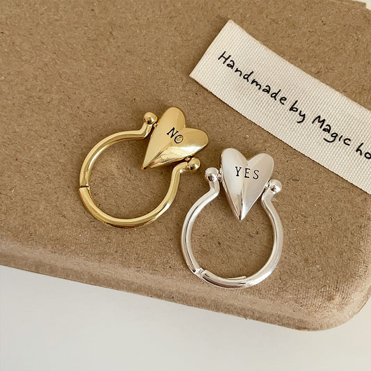 Silver Heart Letter Ring Adjustable Rings Women Brass Jewelry Wholesale Minimalist Jewelry
