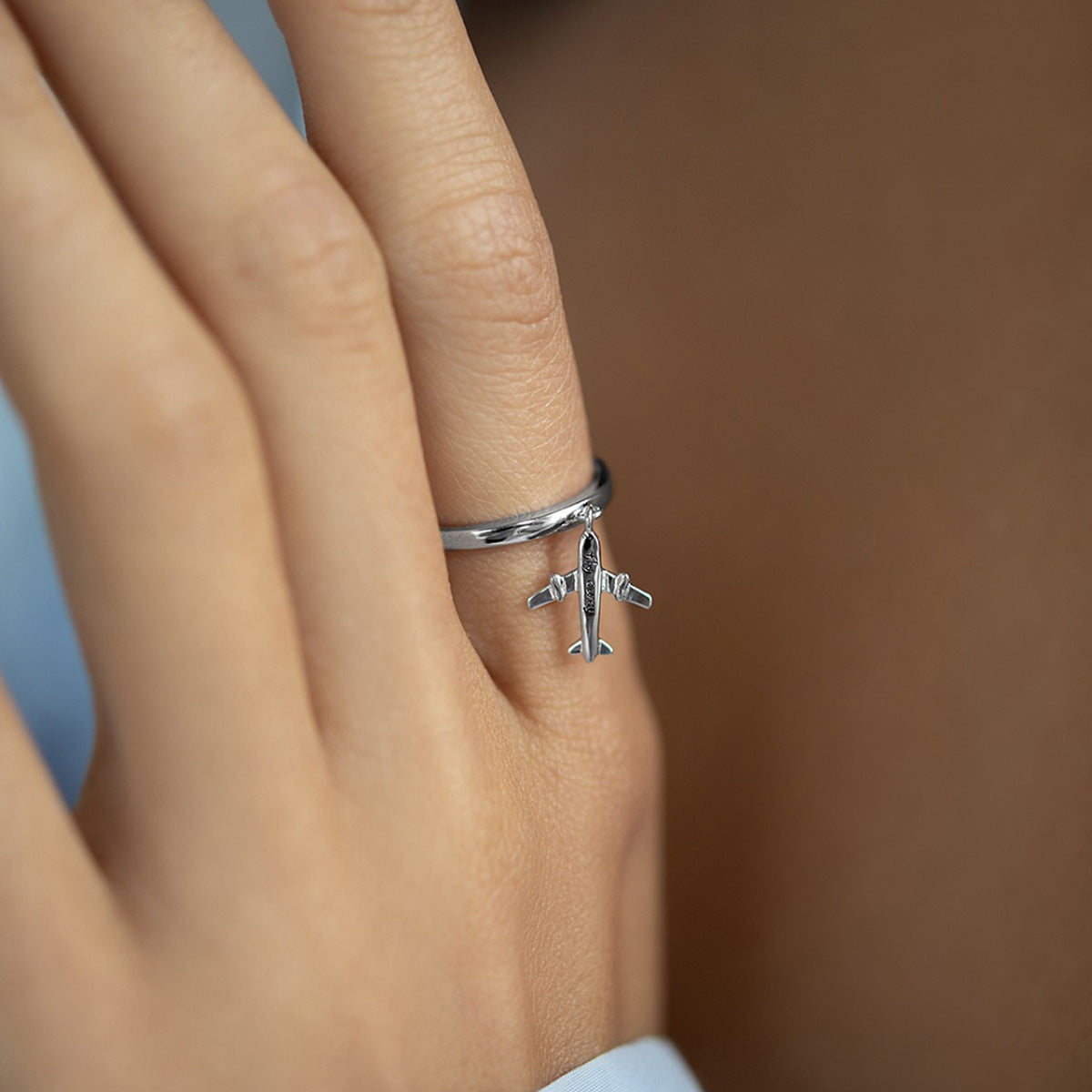 Airplane Bracelet 925 Sterling Silver Travel Jewelry Set Ring and Bracelet Wholesale