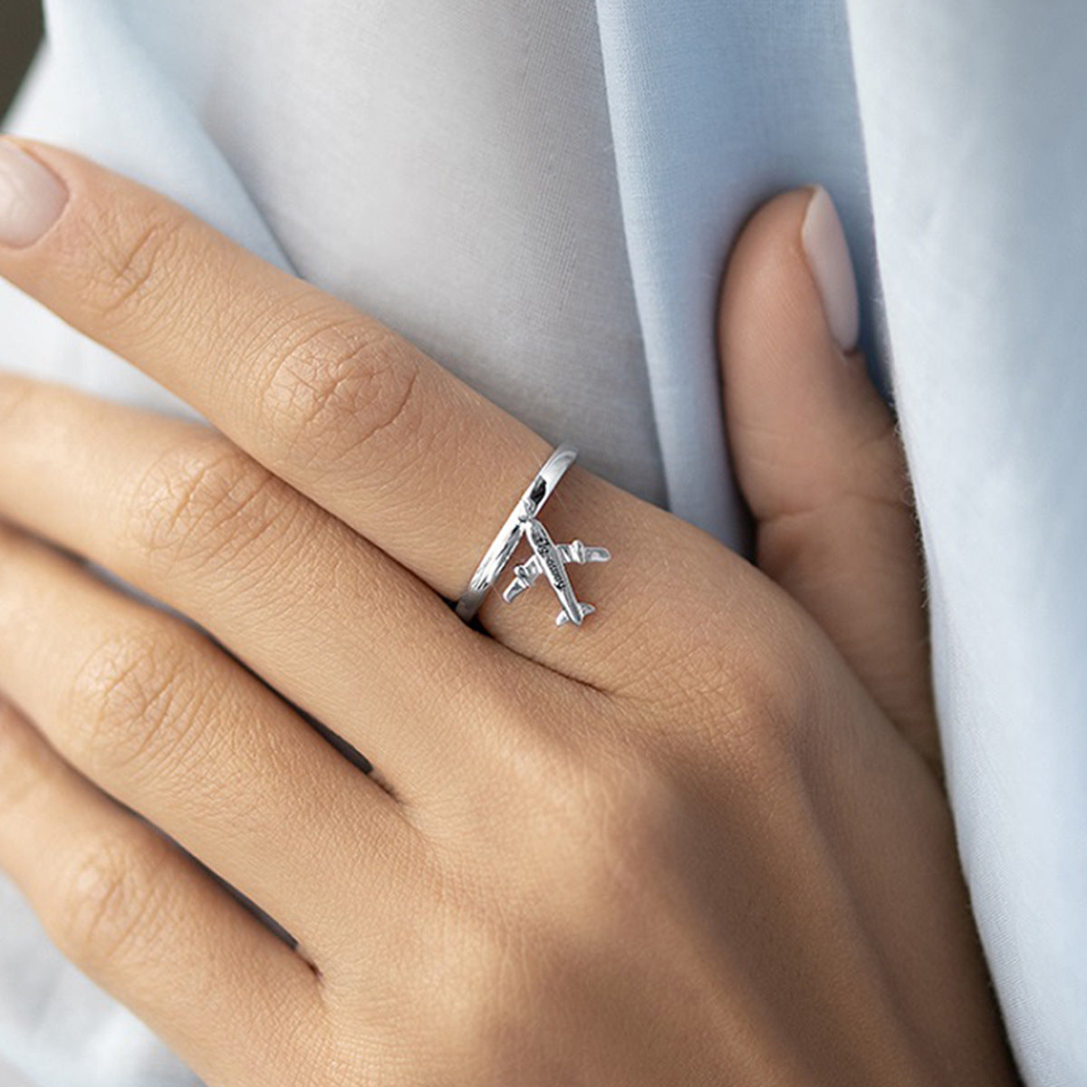 Airplane Bracelet 925 Sterling Silver Travel Jewelry Set Ring and Bracelet Wholesale