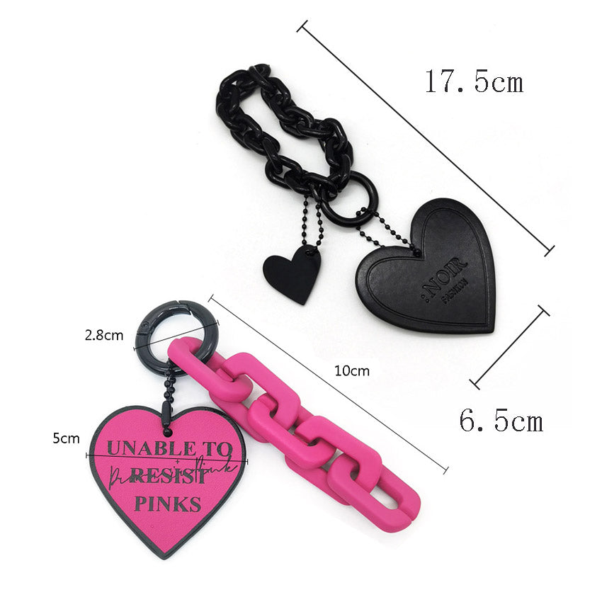 leather heart bag charms handbag accessories