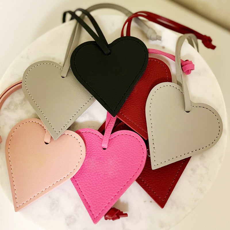 Wholesale heart leather bag tag charm