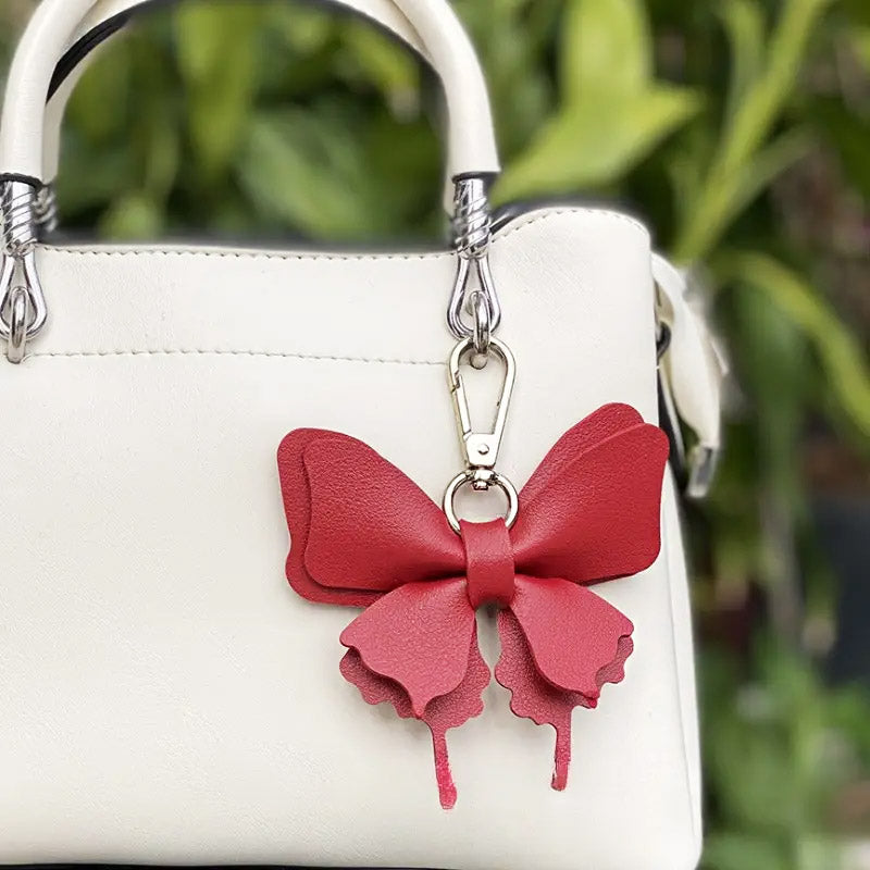 women handbag faux leather bow bag charm clip on key chain (5 pcs)