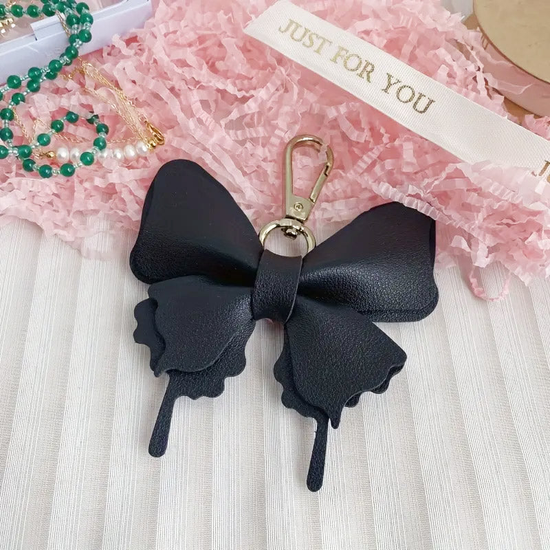women handbag faux leather bow bag charm clip on key chain (5 pcs)