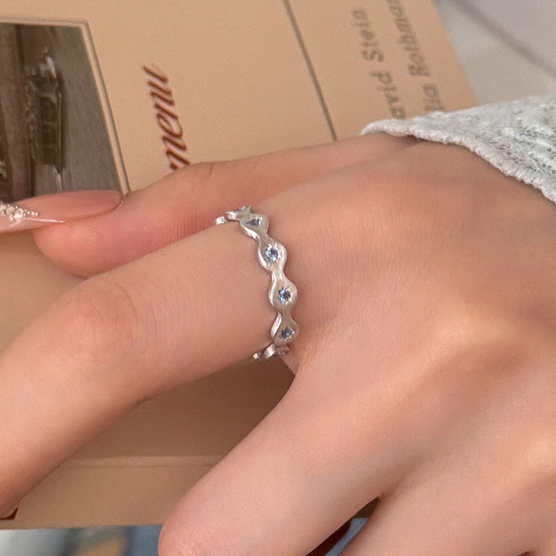 Wholesale 925 blue cubic zirconia ring