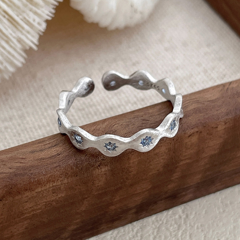 Blue cubic zirconia ring S925