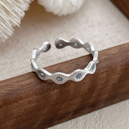 Blue cubic zirconia ring S925