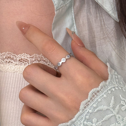 S925 silver blue cubic zirconia ring