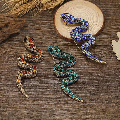 suit accessories for women metal crystal large rhinestone snake brooch pins (5 pcs)
