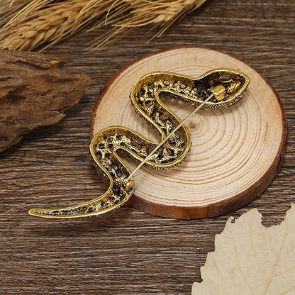 suit accessories for women metal crystal large rhinestone snake brooch pins (5 pcs)