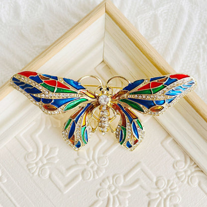 beautiful rhinestone retro fashion butterfly enamel brooch pins (5 pcs)