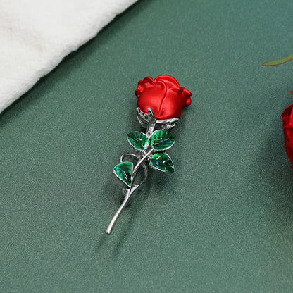 women dress jewelry metal enamel 3d rose flower brooch (5 pcs)