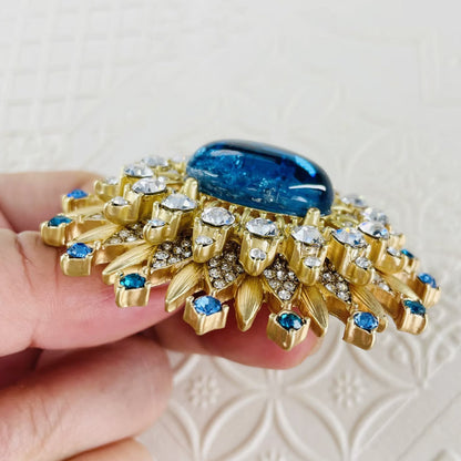 women jewelry gold plated crystal sun vintage brooch pin (5 pcs)
