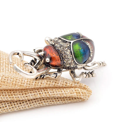 rhinestone crystal enamel fashion 3D beetle bug brooch for women clothes (5 pcs)