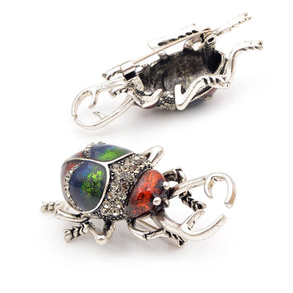 rhinestone crystal enamel fashion 3D beetle bug brooch for women clothes (5 pcs)