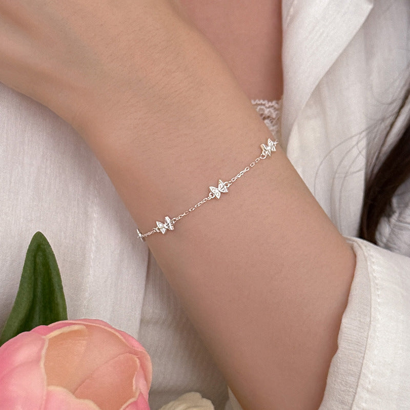 cute butterfly bracelet sterling silver for her