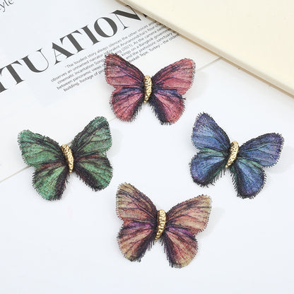 Gradient Embroidered Vintage Butterfly Brooch (5 pcs)