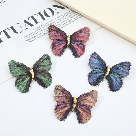 Gradient Embroidered Vintage Butterfly Brooch (5 pcs)