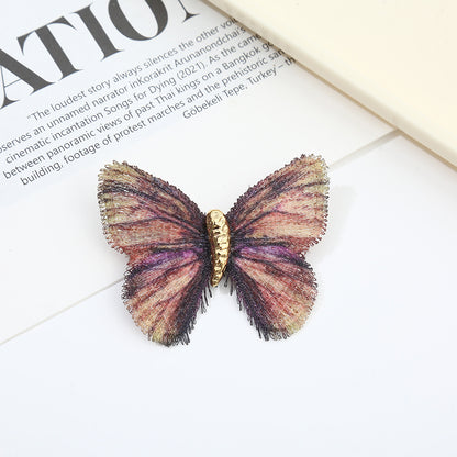 Gradient Embroidered Vintage Butterfly Brooch (5 pcs)