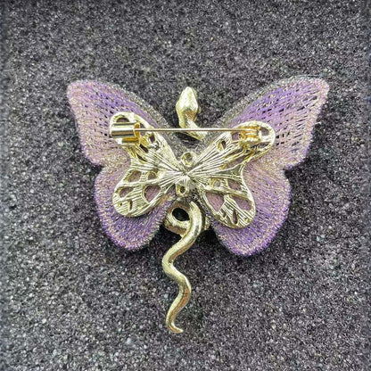 Snake Embroidery Butterfly Brooch (5 pcs)