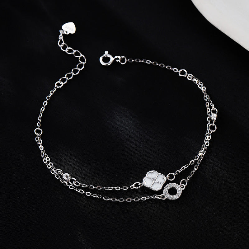 sterling silver clover bracelet layered cz bracelet wholesale