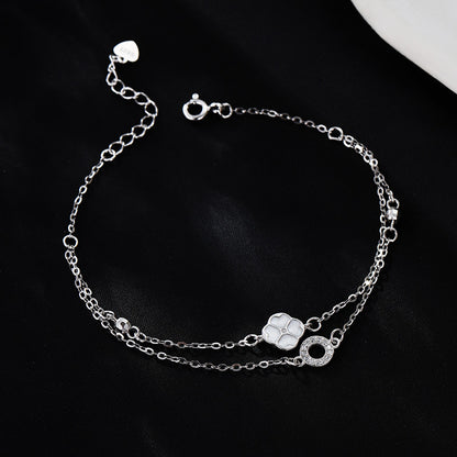 sterling silver clover bracelet layered cz bracelet wholesale