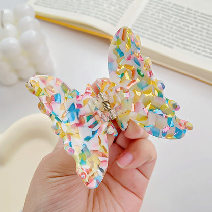 colorful tortoise shell small acetate hair claw clip open