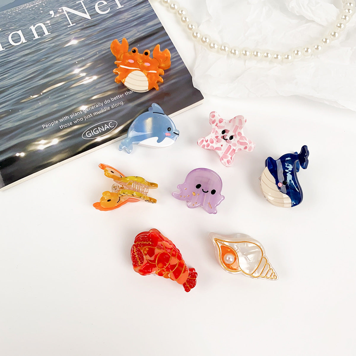 cute sea animal hair clip jellyfish shell dolphin whale lobster