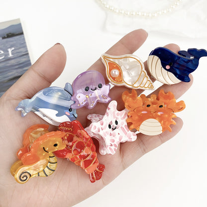 cute sea animal hair clip jellyfish shell dolphin whale lobster