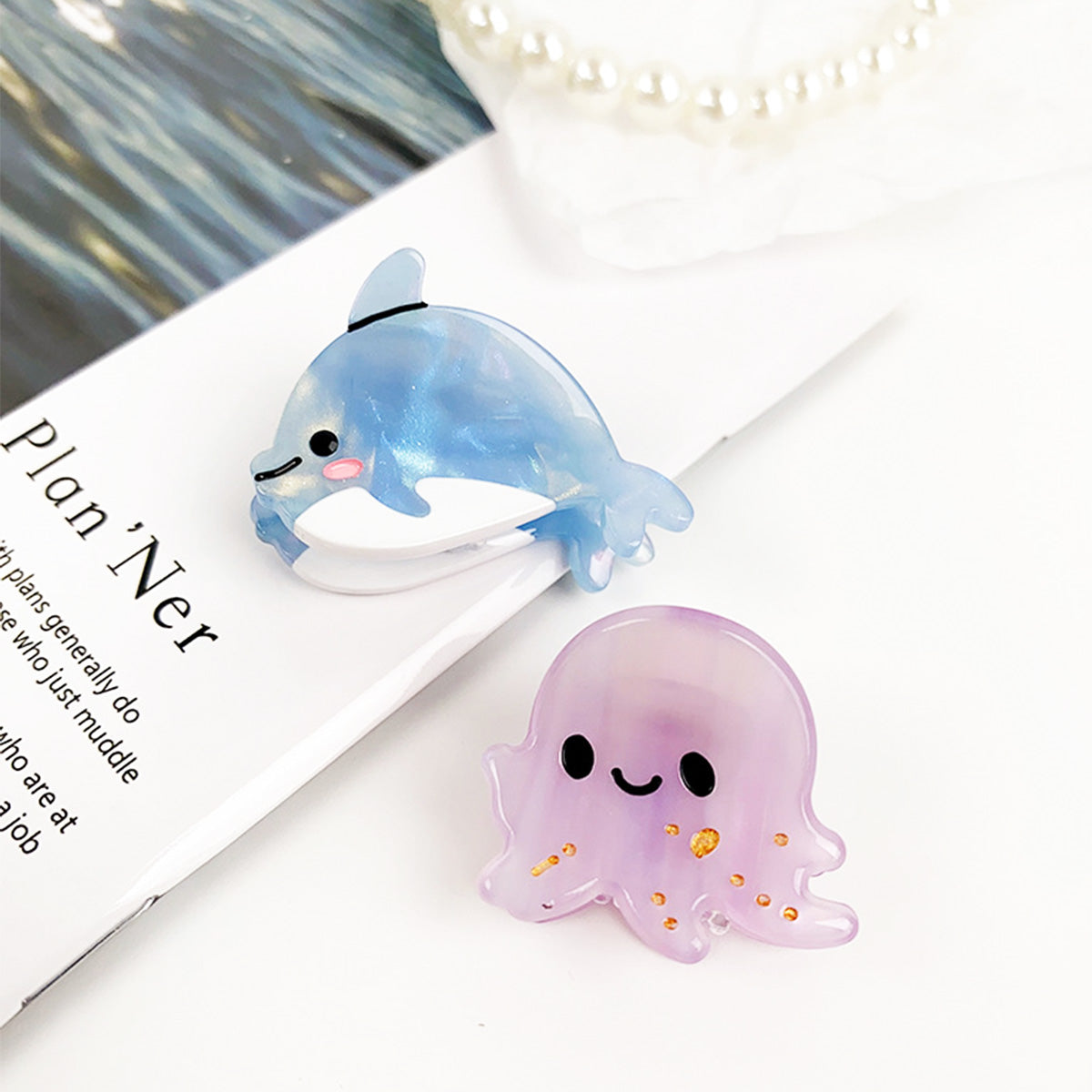 cute sea animal hair clip jellyfish dolphi