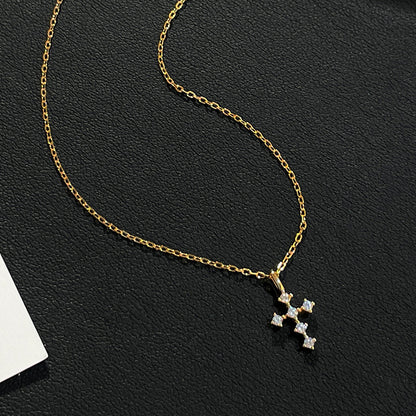 Dainty sterling silver cross necklace gold version