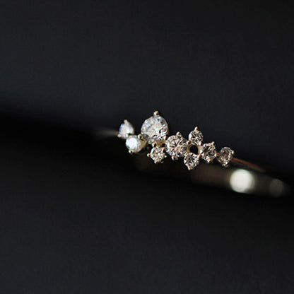 Elegant star inspired zircon ring crafted from S925 sterling silver with refined sparkling details