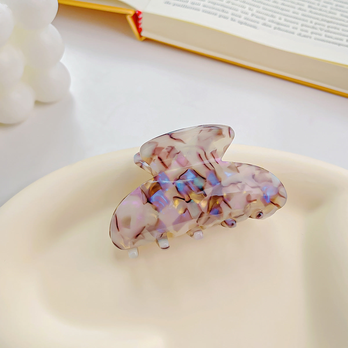 delicate purple tortoise shell small acetate hair claw clip