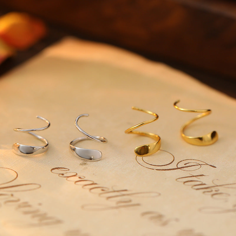 Minimalist double twist hoop earrings gold plated jewelry