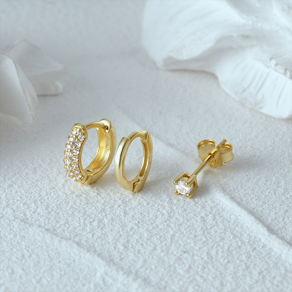 JR Fashion Accessories trending gold S925 silver curated ear stack jewelry set.