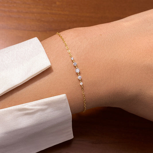 Exquisite Pavé Silver Bracelets Set of 5