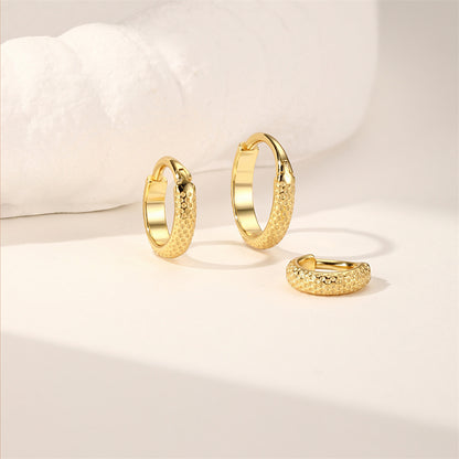Textured Gold Huggie Hoop Earrings Set of Five for Wholesale
