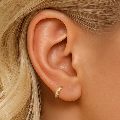 Textured Gold Huggie Hoop Earrings Set of Five for Wholesale