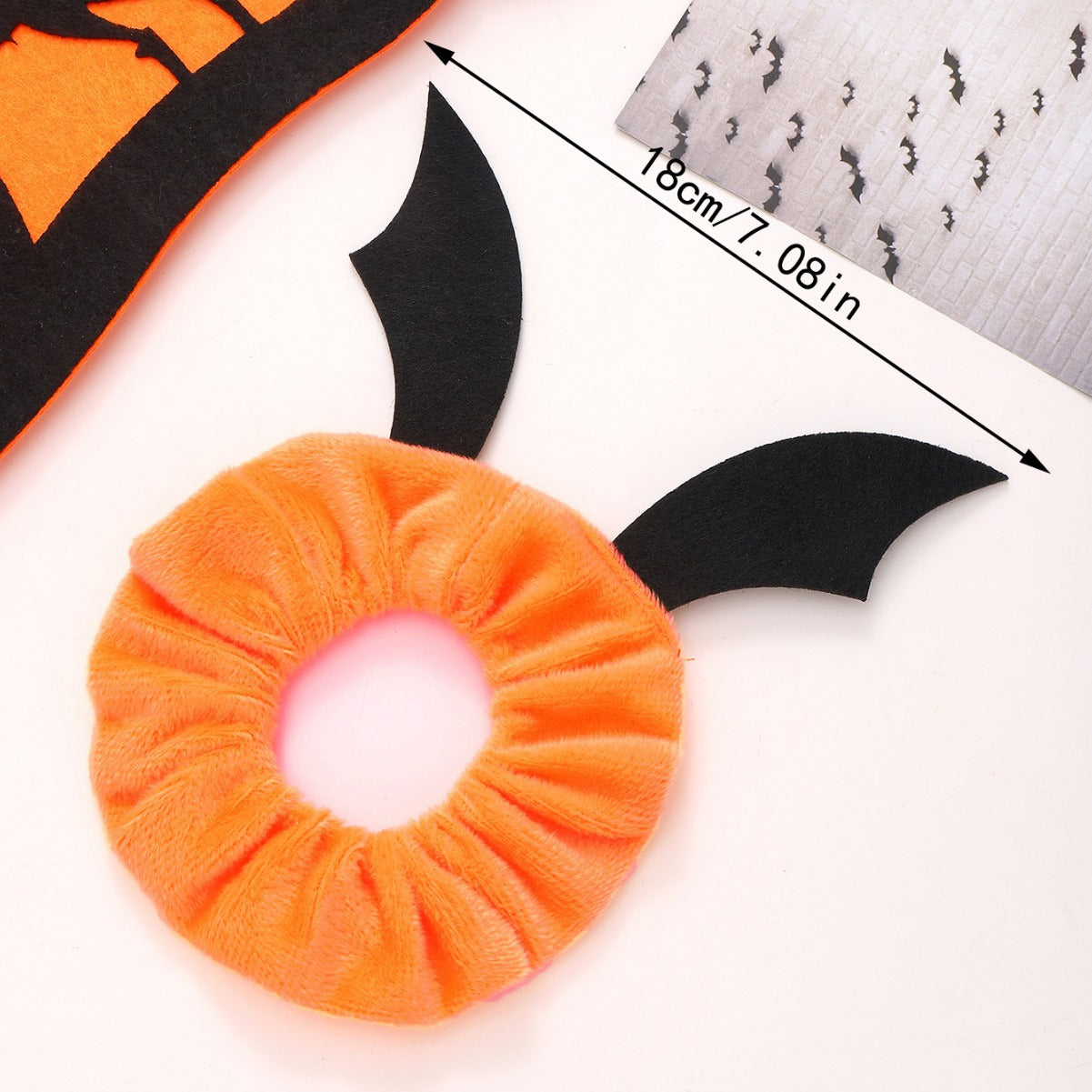 hair scrunchy orange devil wings