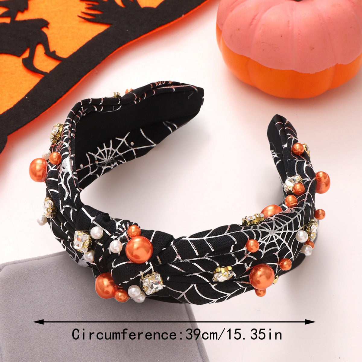 halloween hairbands black spiderweb with beads