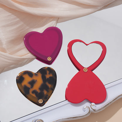 Multi-colored heart compact mirrors set