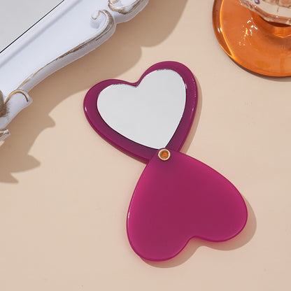 Purple heart compact mirror