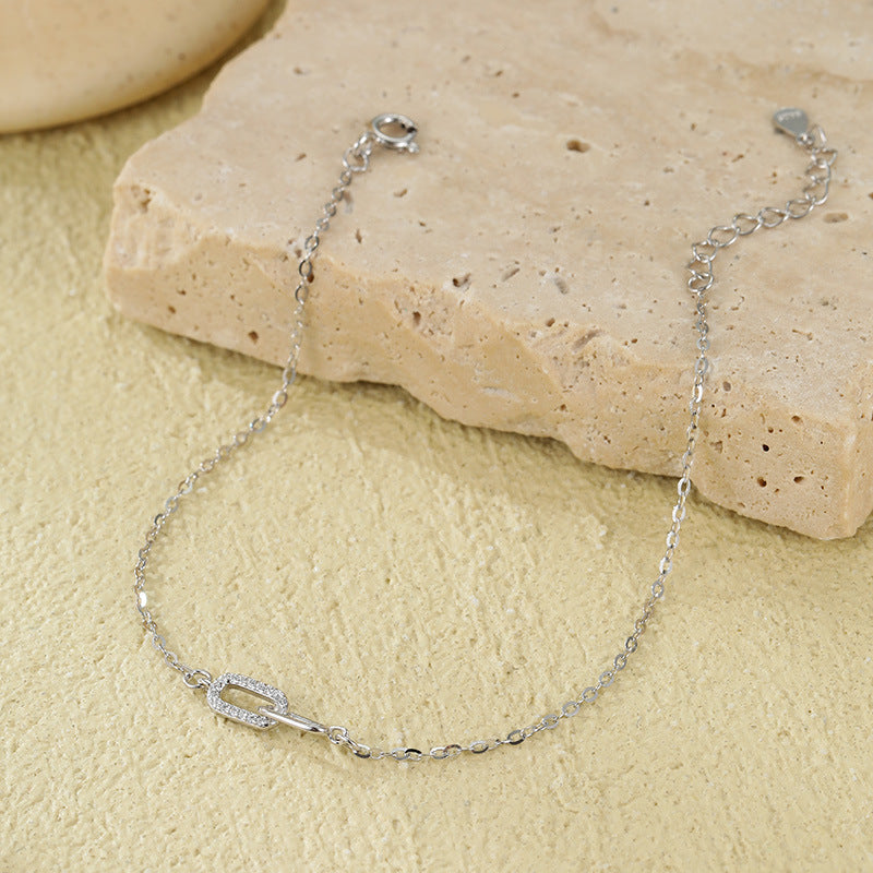 dainty interlocking bracelet minimalist 925 silver jewelry wholesale