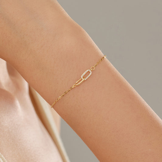 sterling silver interlocking link bracelet womens gift wholesale