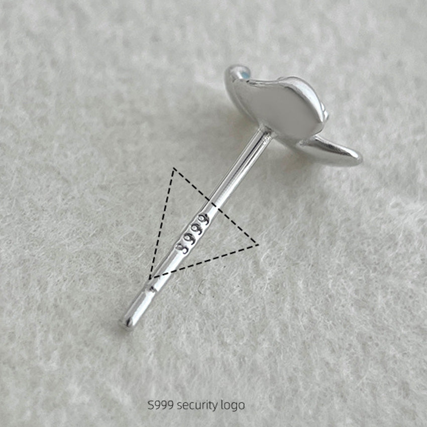 blue iris earring minimalist floral silver jewelry