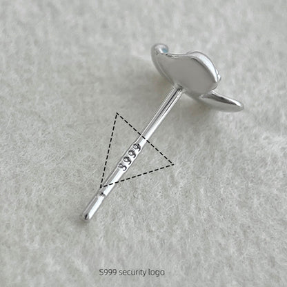 blue iris earring minimalist floral silver jewelry