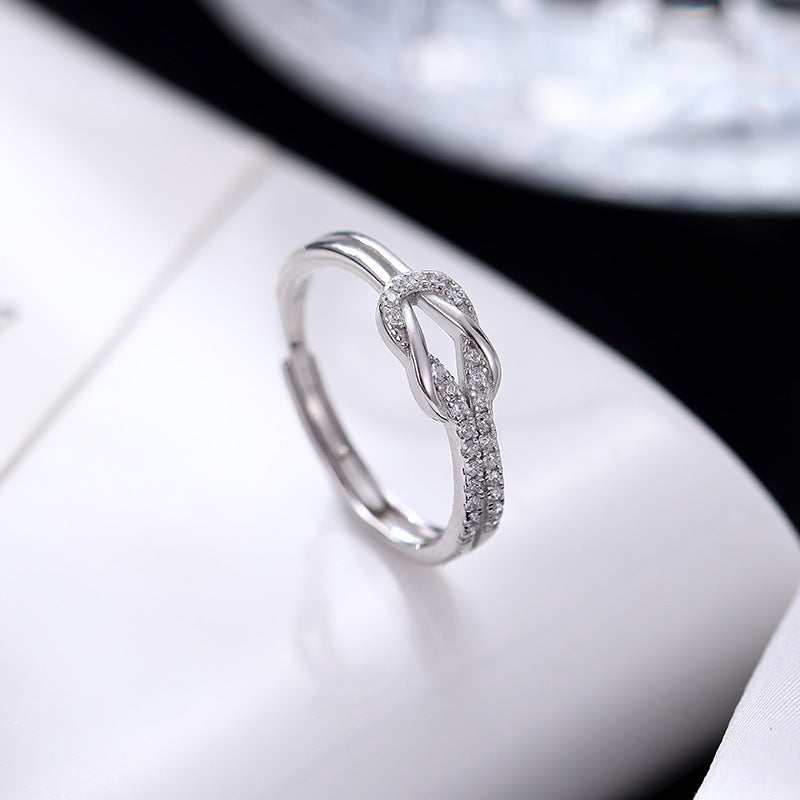 Gold and silver knot ring sterling silver