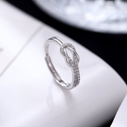 Gold and silver knot ring sterling silver