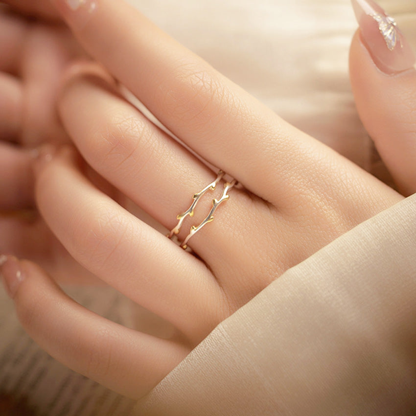 leaf ring sterling silver adjustable style