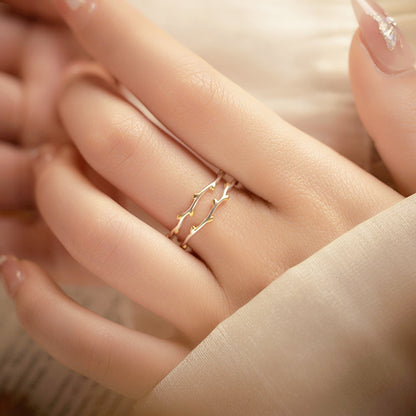 leaf ring sterling silver adjustable style